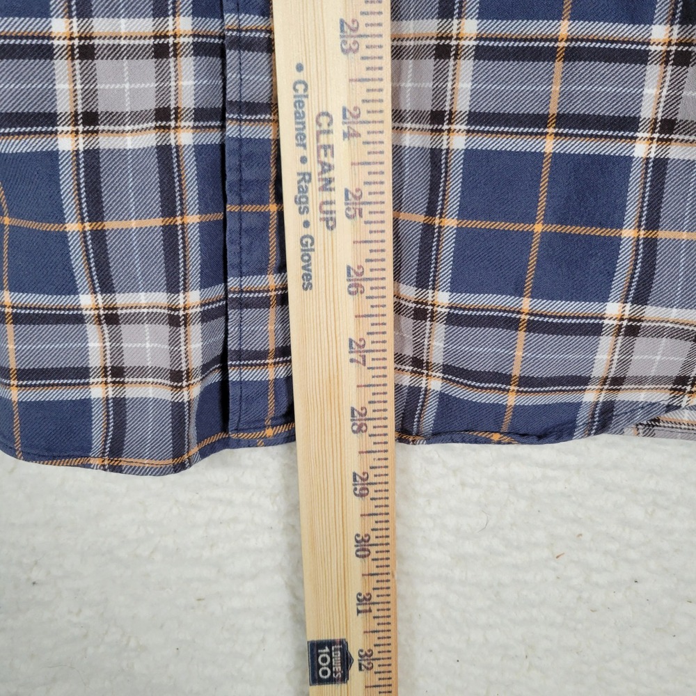 J.Crew Plaid Button Down Mens Size L Blue Grey Orange Cotton Long Sleeve Shirt - Picture 2 of 8